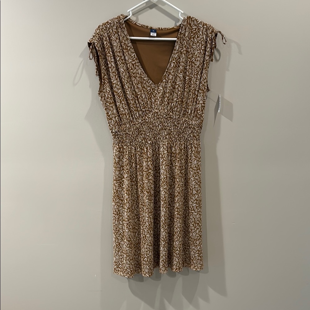 Old Navy Tan V-Neck Mini Sundress